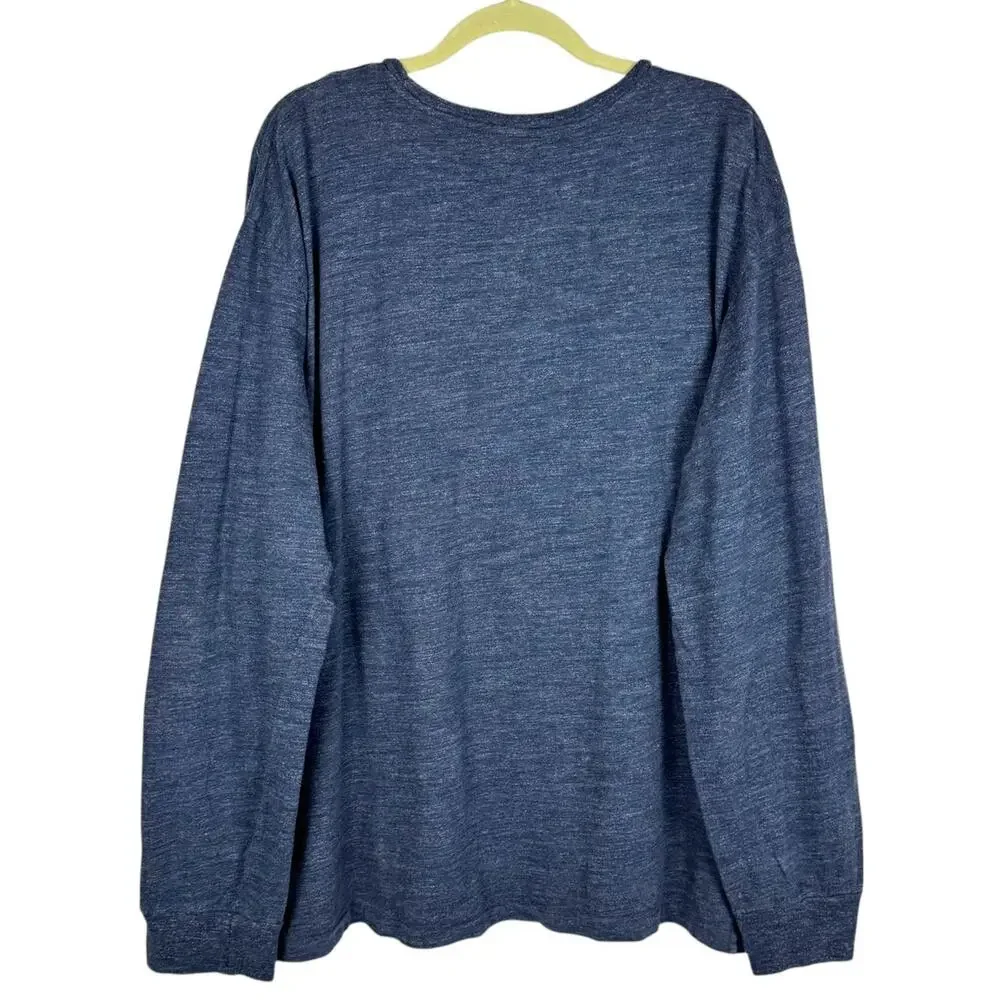 Polo Ralph Lauren Blue Jersey Cotton Long Sleeve Crew Neck Top‎ SZ XXL Casual